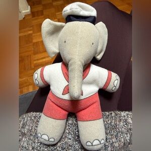 Babar Child Sailor Elephant Plush Toy With Beret